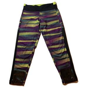 Adidas Climalite Capri Faux Leather Hem‎ & Mesh Panel Sample Leggings Small
